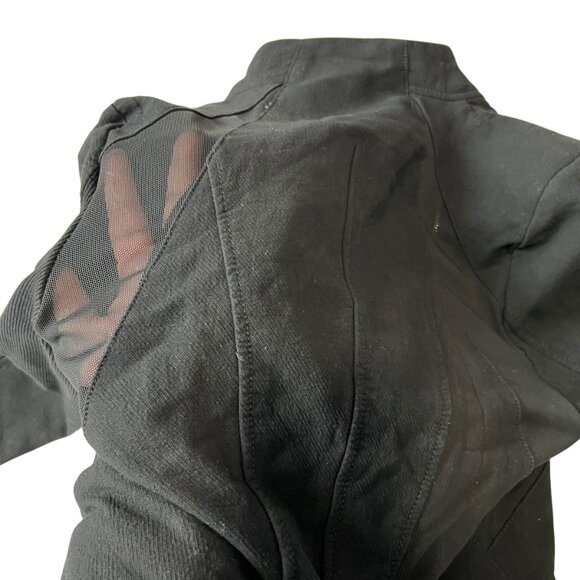 Blank NYC moto style jacket Medium black knit cotton sheer mesh cropped - Picture 5 of 8